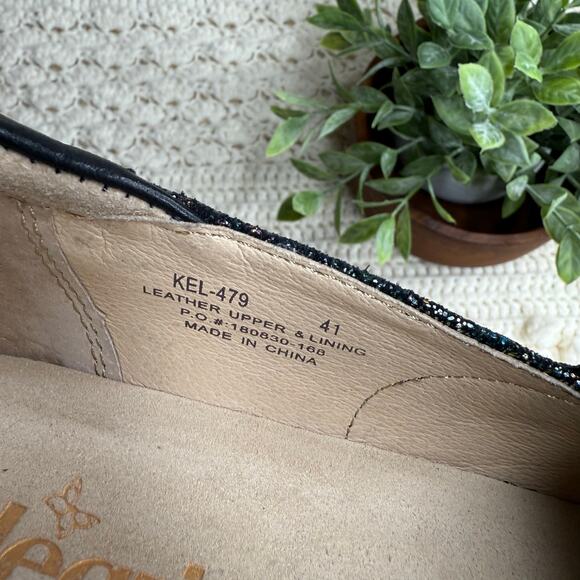 ALEGRIA Women's 41 Keli Floral Fusion Slip On Comfort Shoe Leather Metallic Blk - Picture 9 of 11